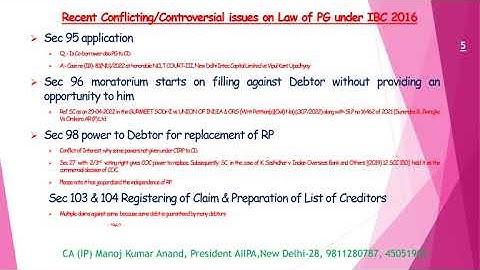 Webinar On Personal Guarantor to Corporate Debtor under IBC 2016