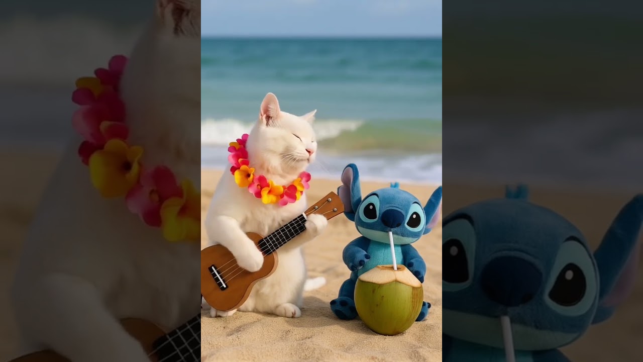 30 minutes cat relaxing music (feat.stitch doll) - sunshine, smile, and let the good vibes flow🌞🎶