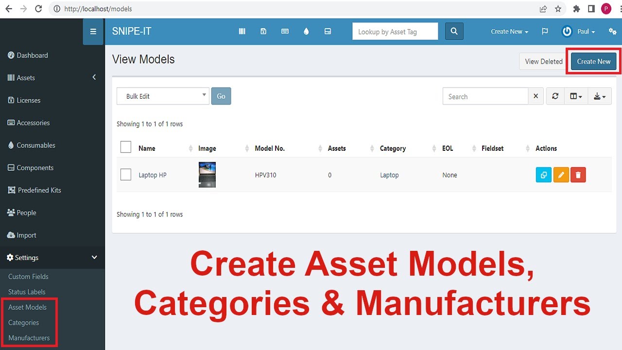 (02) SNIPE-IT - Create Asset Models, Categories & Manufacturers ...