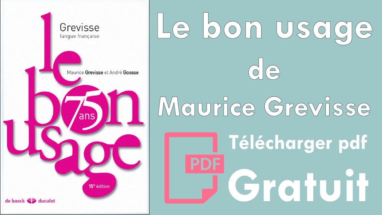 gratuitement bon usage maurice grevisse