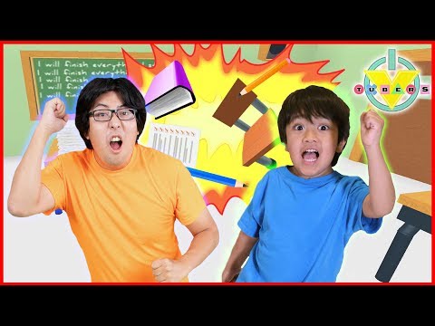 Roblox Escape School Obby ESCAPE DETENTION Let's Play Ryan Vs Daddy