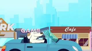 Dog Driving Down Street Slow Compressed