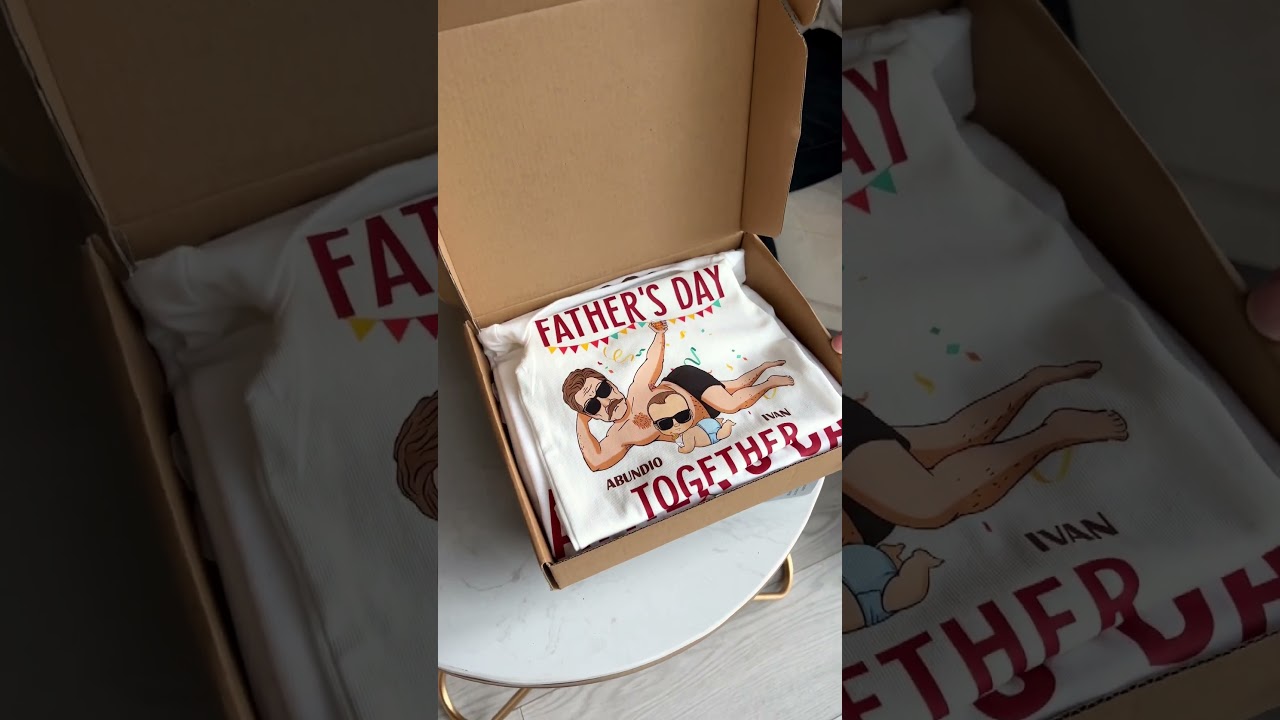Our First Father's Day Together | Personalized Matching Baby And Dad Shirts  | Macorner Shorts