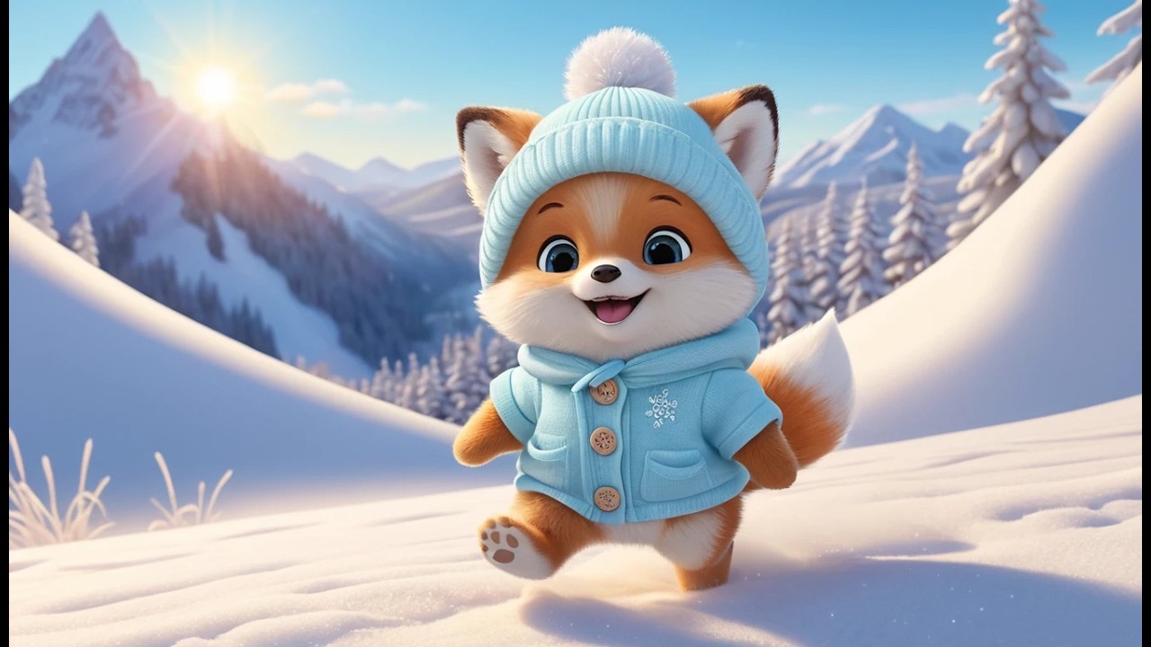 One Little Fox Dashes Through Snow | Popular Nursery Rhyme | Educational Kids Songs