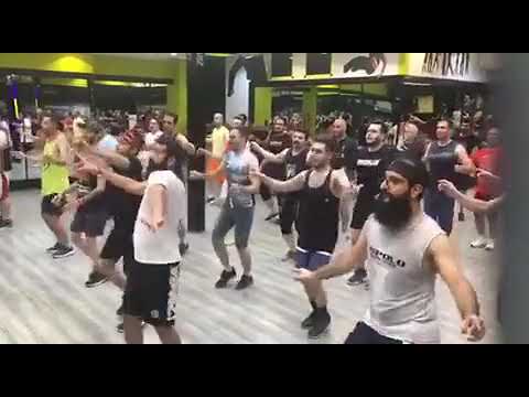 👏😄 It is a GYM in IRAN , they play this Tamil song for Warming- up !