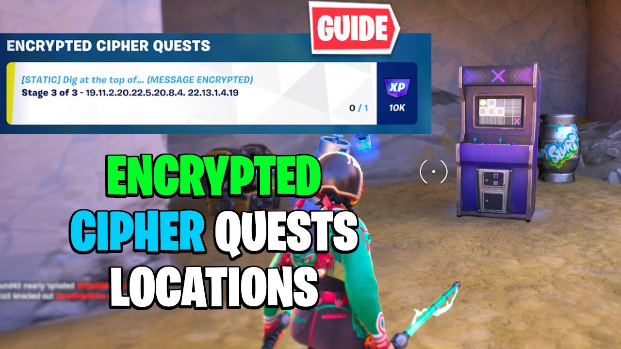 Fortnite Encrypted Cipher Quests - Dig at the top of Shattered Slabs