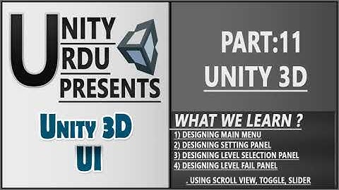 Learning Unity 3D Part 11: UI ELEMENT PART_2 [Urdu/Hindi]