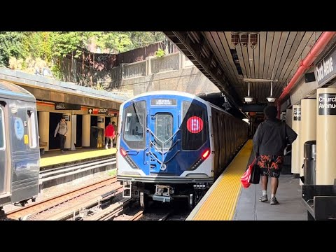 BMT Brighton Line: (B) & (Q) Trains at Church Avenue (R68, R68A, R46 ...