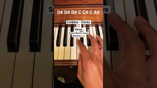 How to play Clocks(Verse) by Coldplay #shorts #tutorial #music #piano #subscribe #youtuber #composer