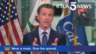 Update: with covid-19 hospitalizations climbing 56% in just two weeks,
gov. gavin newsom is urging residents to avoid crowds and mixing
members of diffe...