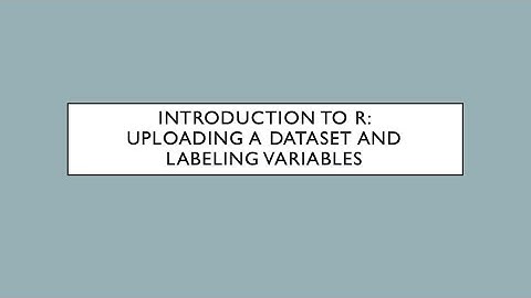 How to: upload a dataset in R and labelvariables