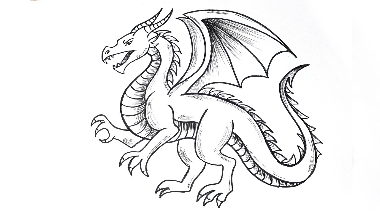 How to Draw a Dragon Step by Step | Easy Dragon Drawing Tutorial for Beginners