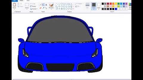 How to draw FERRARI Car on computer using Ms Paint _ Car Drawing _ How to draw Car.