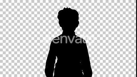 Silhouette Little girl walking, Alpha Channel | Motion Graphics - Envato elements