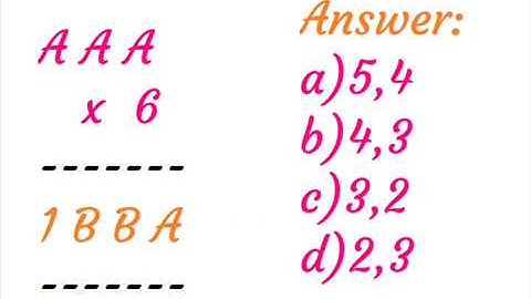 Find the value of A and B?-Class4-Achiever section-Maths-SOF olympiad-IMO,NSTSE