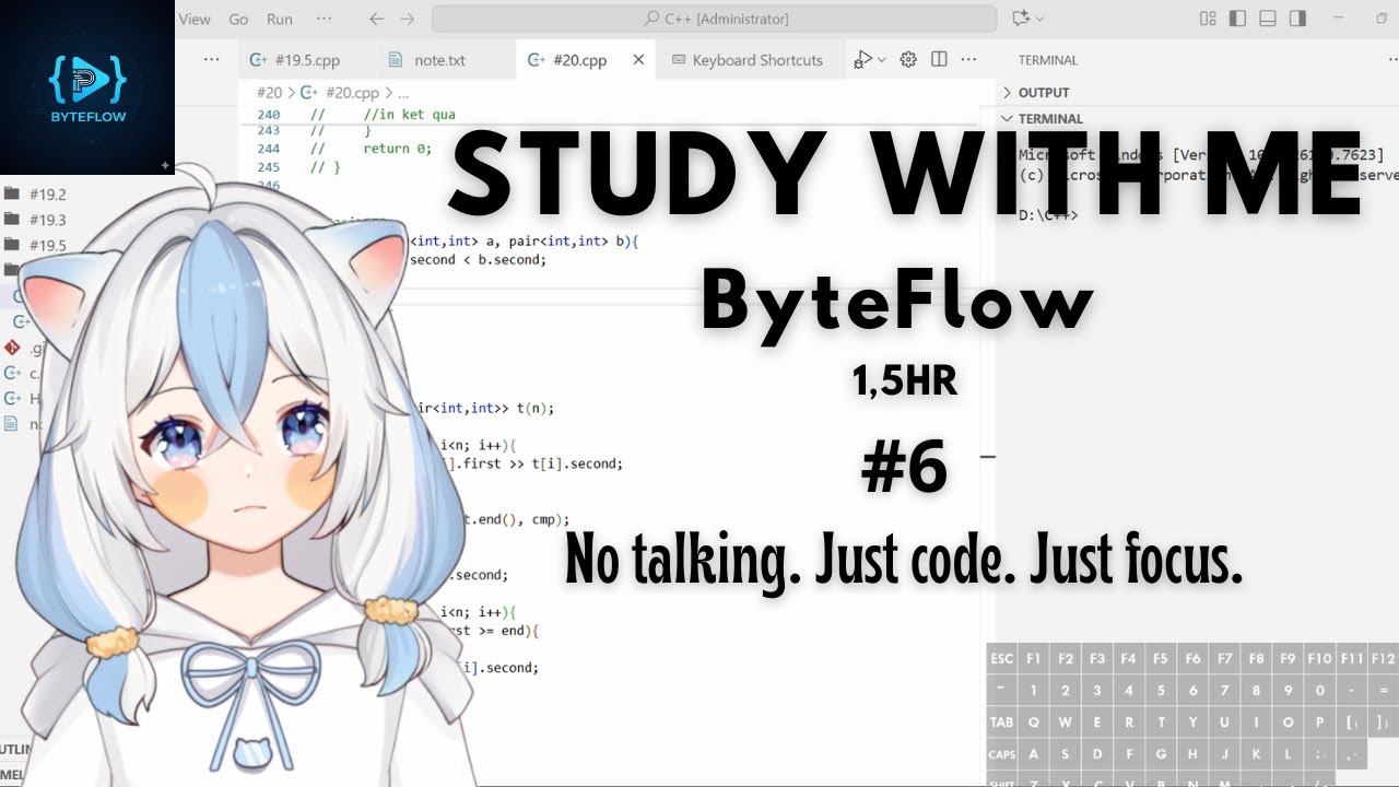 STUDY WITH ME | NO TALKING JUST FOCUS | CODING SESSION #6 - YouTube