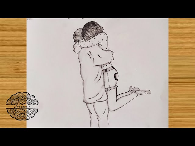 How to draw cute Couple Hugging each other / Romantic Couple Drawing -  YouTube