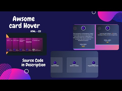 Card Hover Effect on Click Design using html and css