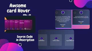 Card Hover Effect on Click Design using html and css