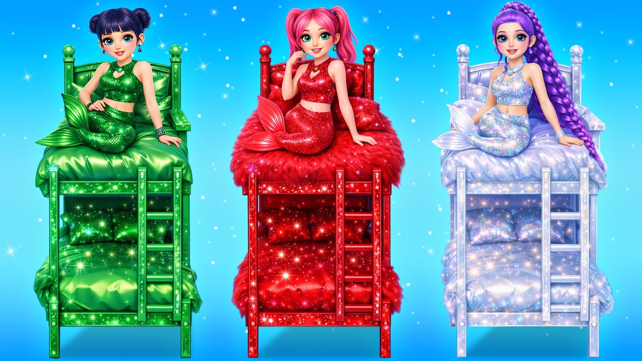 Desafío de Makeover Sirena de Un Solo Color! Esmeralda, Rubí y Diamante Makeover