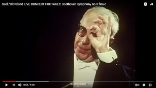 Szell/Cleveland 1966 LIVE CONCERT FOOTAGE!!: Beethoven symphony no.5 finale