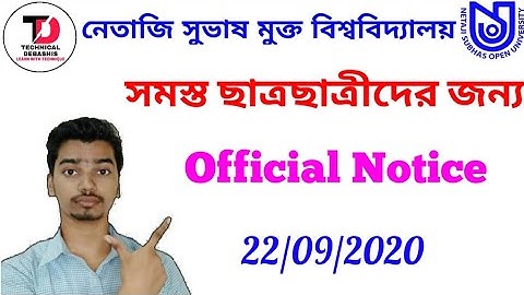 Notice For All NSOU Student