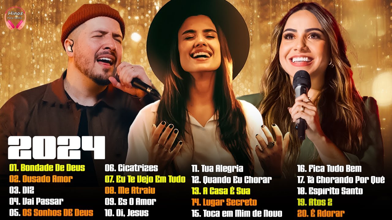 LOUVORES DE ADORAO   TOP MELHORES MUSICAS GOSPEL 2024 ISADORA POMPEO GABRIELA ROCHA ISAAS SAAD