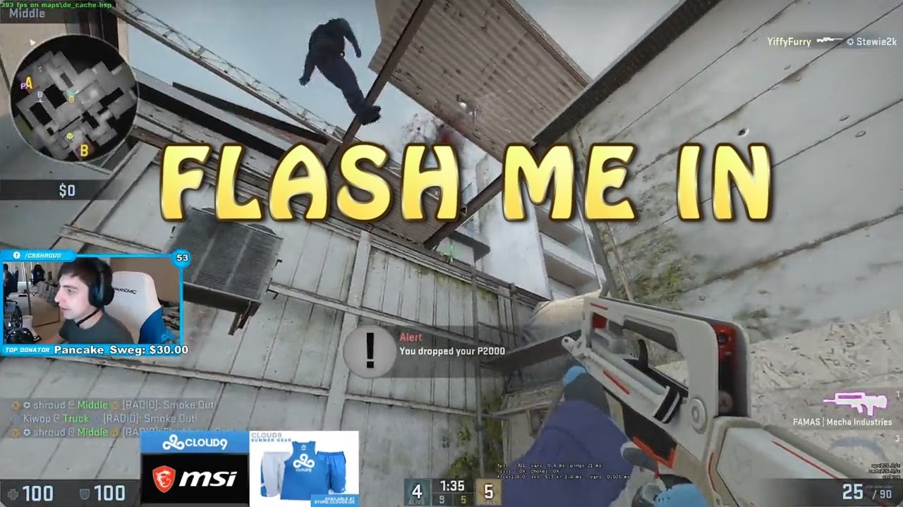 FER 1v5 Ace clutch | Dazed knifed in MM | Cloud 9 Csgo players funny ...