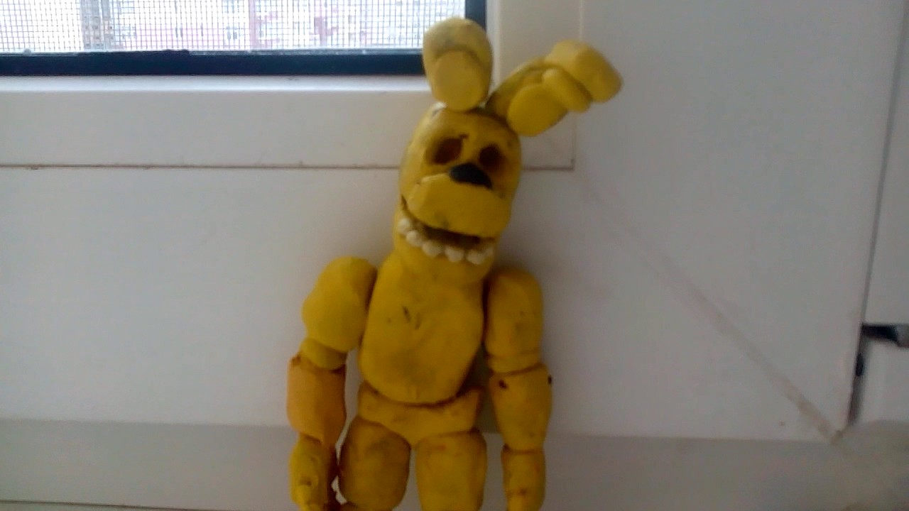 Слепить олд спринг бонни. Лепка спринг бонни. Как слепить спринг бонни. Спринг бонни фнаф из пластилина. Спринг бонни из пластилина.