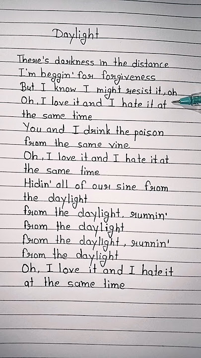 David Kushner - Daylight (Lyrics)