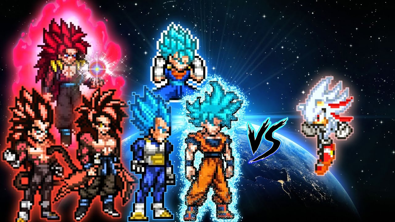 Fusion Gogeta OP и Fusion Vegito OP (Гоку и Вегета) против Hyper Shadic OP в Jump Force Mugen