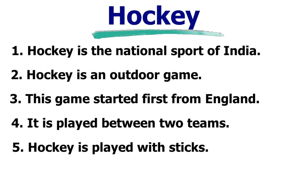hockey long essay in english