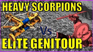 50 Heavy Scorpions Vs 200 Elite Genitour Age Of Empires 2 Definitive Edition
