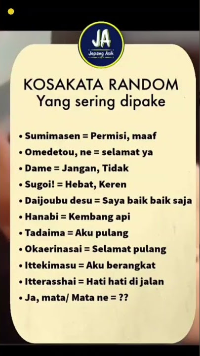 Kosa kata yang sering digunakan dalam Bahasa Jepang🇯🇵🇯🇵