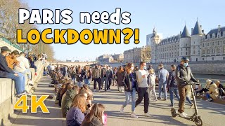 Walking in the  Crowd, La Seine of Paris [4K]
