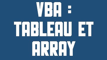 VBA Enregistrer le tableau dans une array