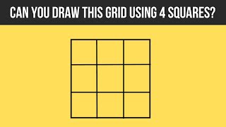 Draw Grids using Squares (not using lines) | Grid Puzzle | Shape Puzzle