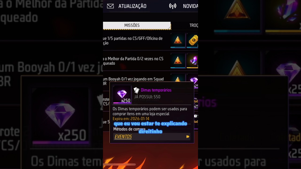 DIMAS TEMPORÁRIOS SAIBA COMO TROCA ELES POR SKINS GRÁTIS-PASSO A PASSO-NOVIDADES FREE FIRE-