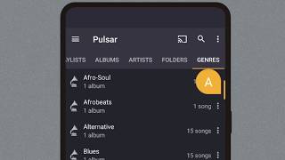 Scroll fast in Pulsar music app