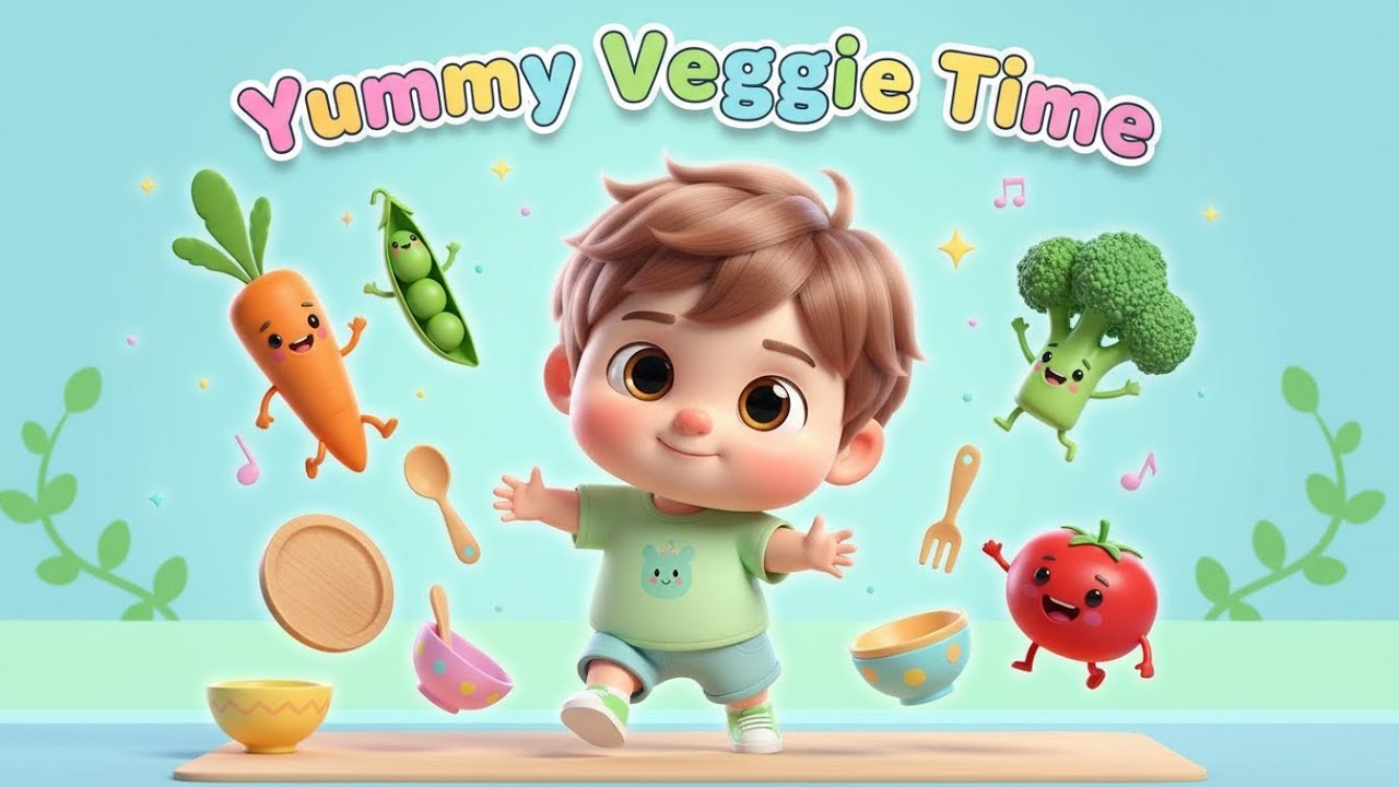 Yummy Veggie Time – Nursery Rhyme, Toddler Learning, Healthy Eating Fun, and Playful Food Song