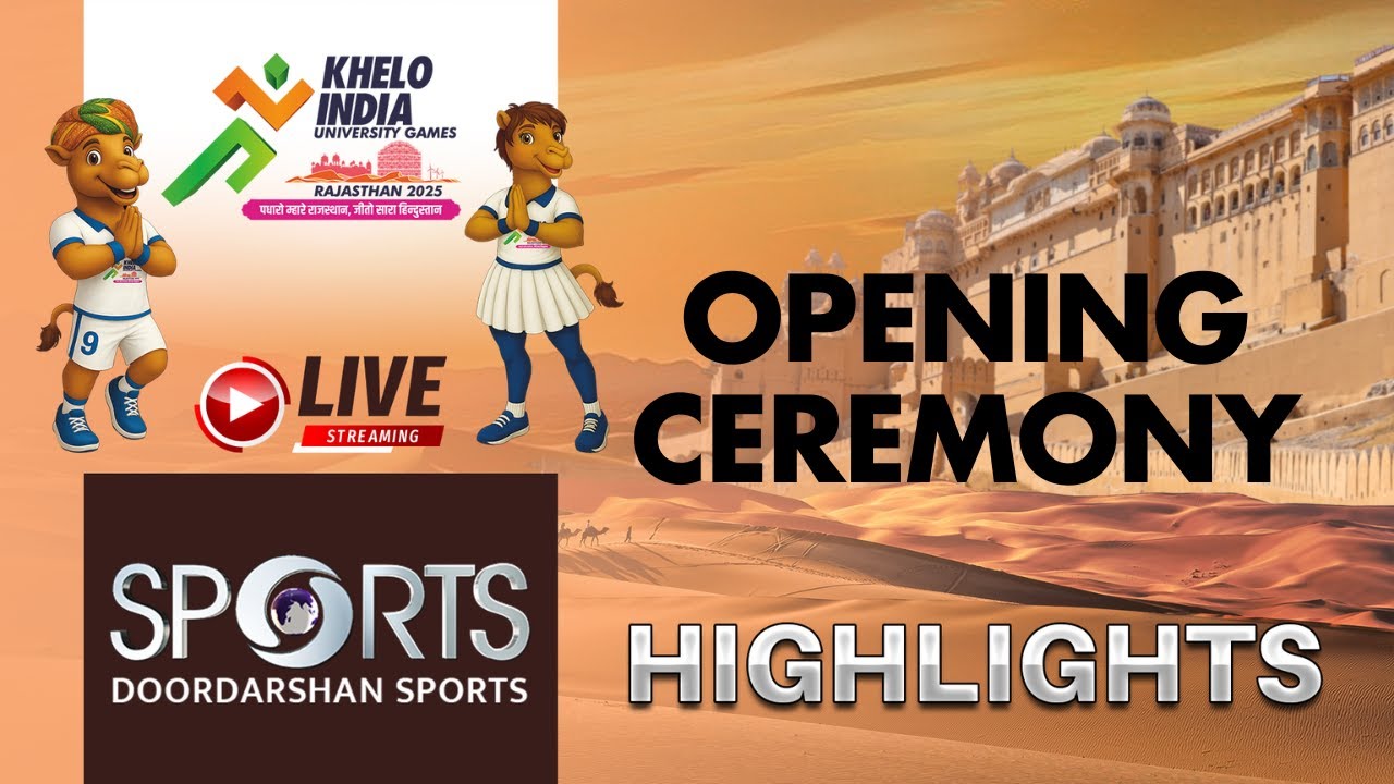 Highlights - Opening Ceremony - Khelo India University Games 2025, Rajasthan | Doordarshan Sports