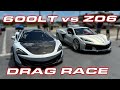 Z06 vs 600LT * 750HP McLaren 600LT vs Chevrolet Corvette C8 Z06 1/4 Mile Drag Race