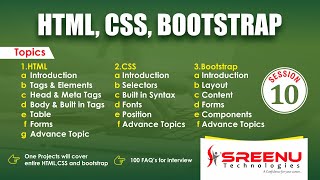 HTML, CSS, BootStrap (Session-10) | By Mr. Ranjan