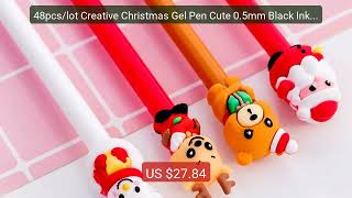 48pcs/lot Creative Christmas Gel Pen Cute 0.5mm Black Ink Sign... — Best Buy 2026 | Great Quality!