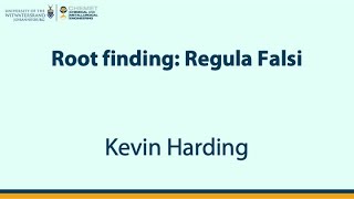Root finding (Regula-Falsi) [Lecture]