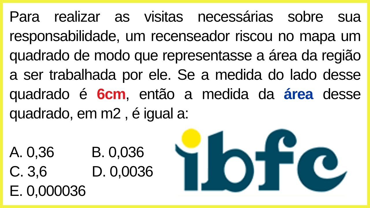 😉 Banca IBFC | Questão sobre UNIDADE DE MEDIDA | MATEMÁTICA BÁSICA para Concurso Público