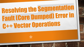 Resolving the Segmentation Fault (Core Dumped) Error in C++ Vector Operations