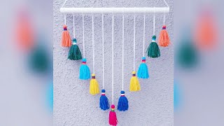 Tassel wall hanging | diy woolen ...