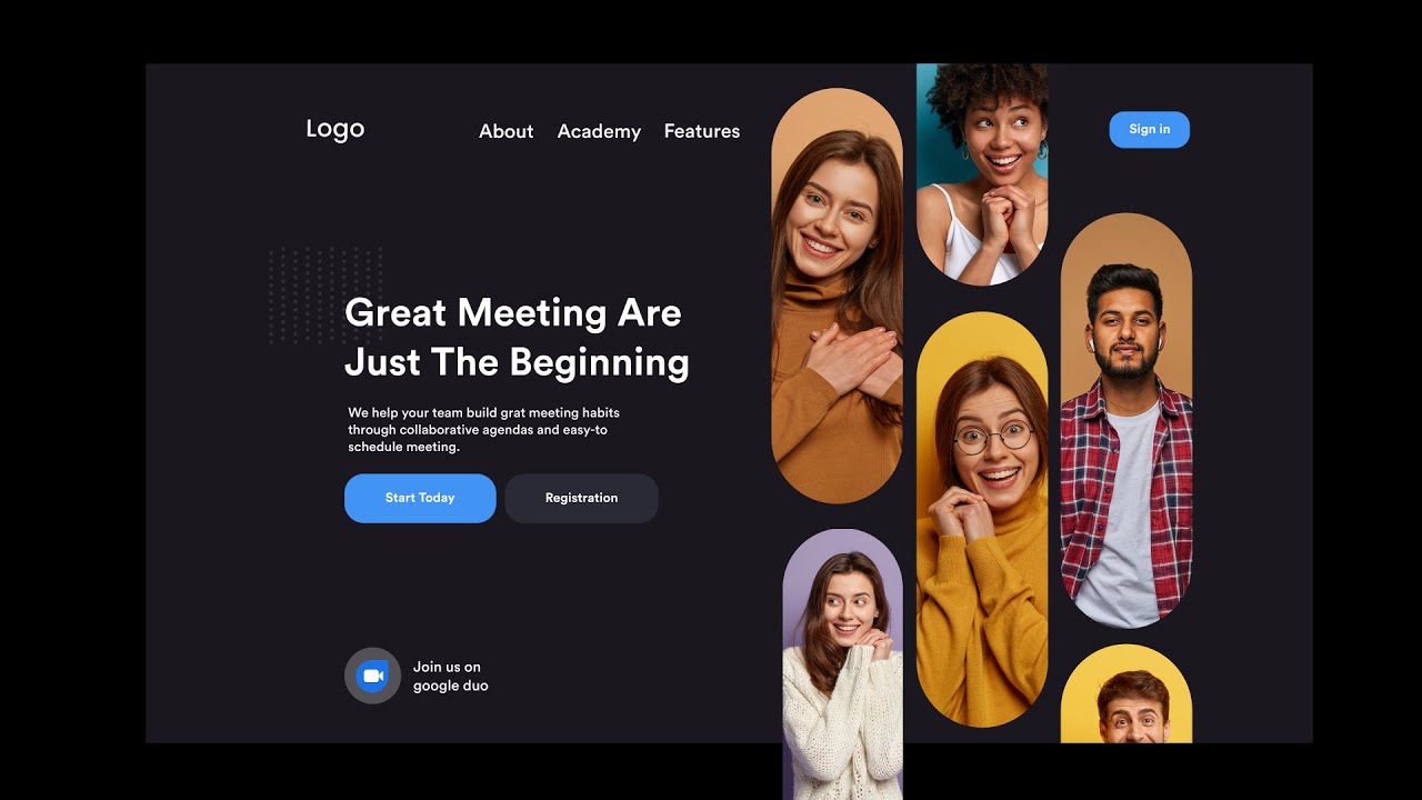 Html-layout Hero section website for online meeting using Html, Css ...