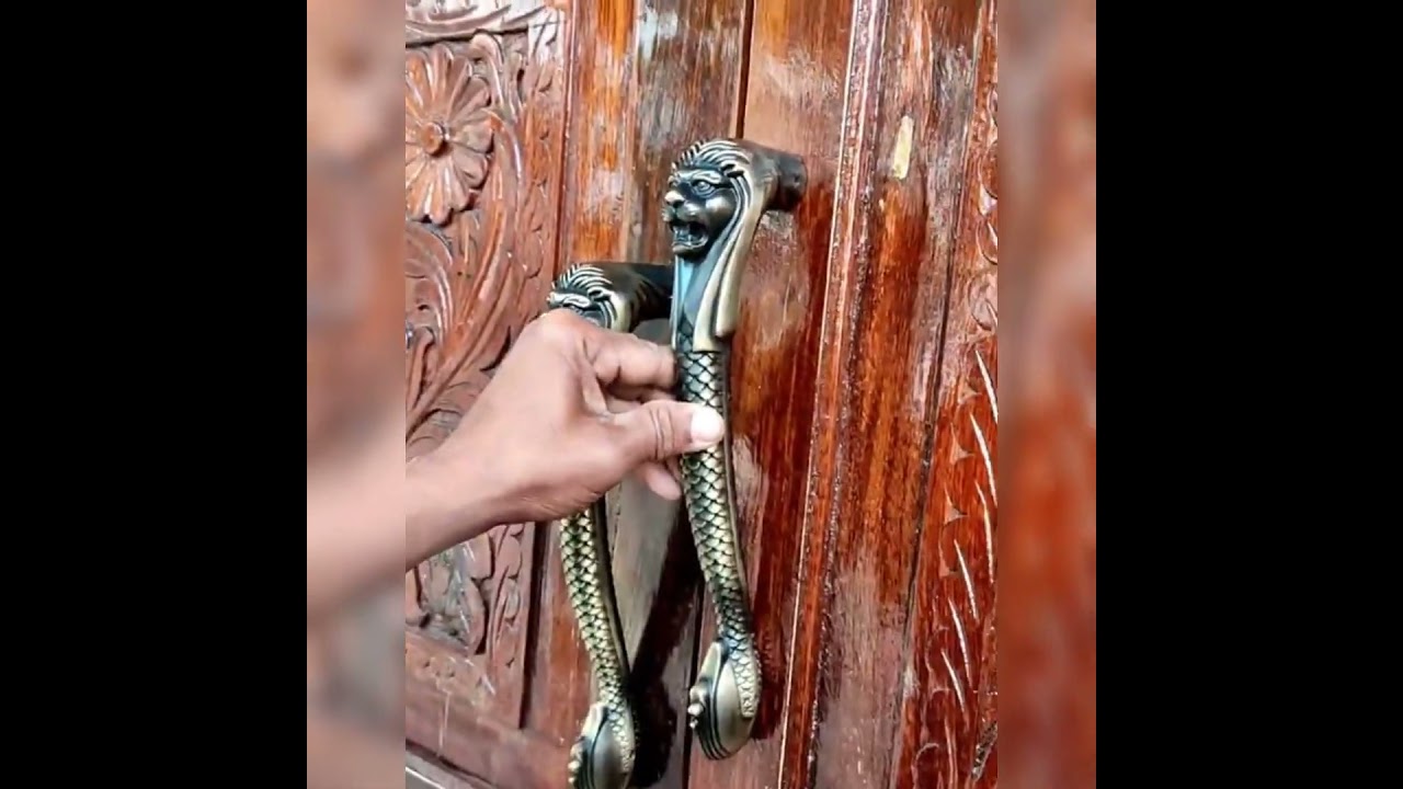 Wskart Lion Shape Main Door Handle Brass Antic Finish | Home Decor | Door Decor Brass Door Handle